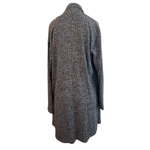 Liz Claiborne Ladies Medium Gray Open Front Cardigan Duster Sweater Pockets - Picture 3 of 5